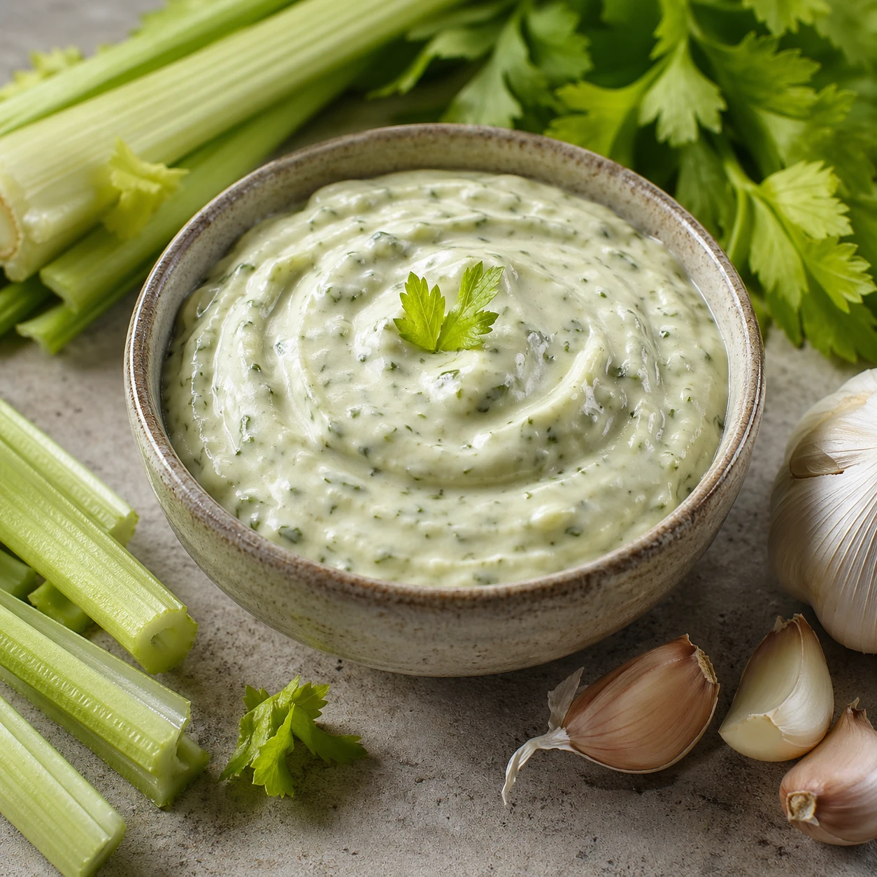 Celery Garlic Mayo Dip