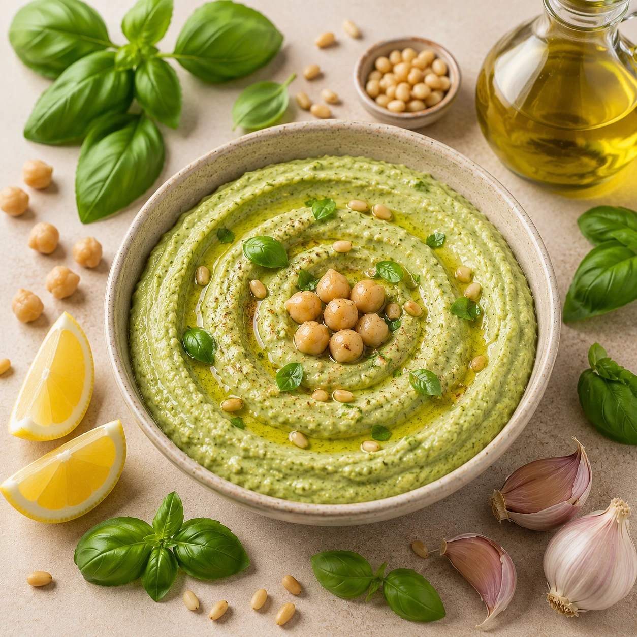 Basil Pesto Hummus